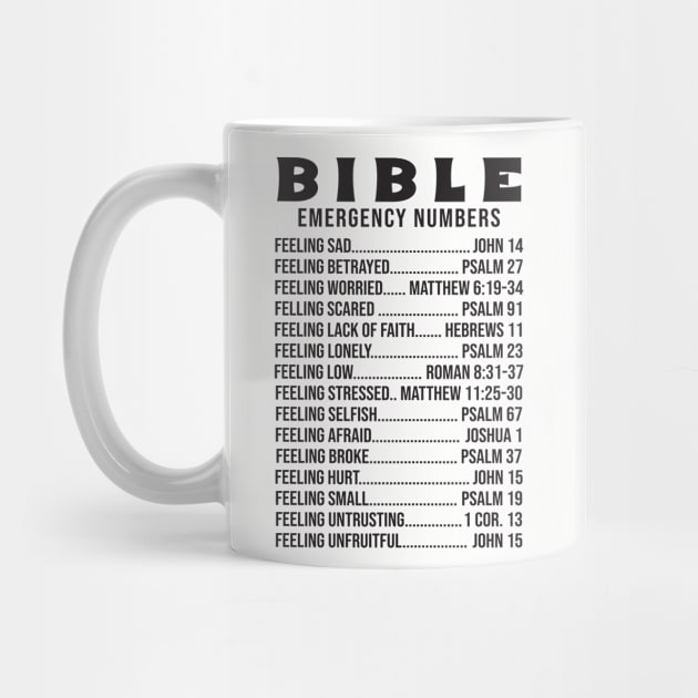 Bible Emergency Numbers by ChristianLifeApparel